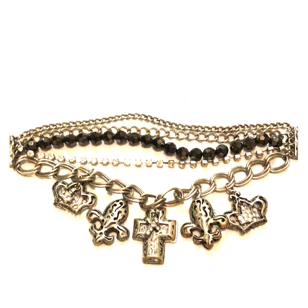 Silver Cross Charm Bracelet